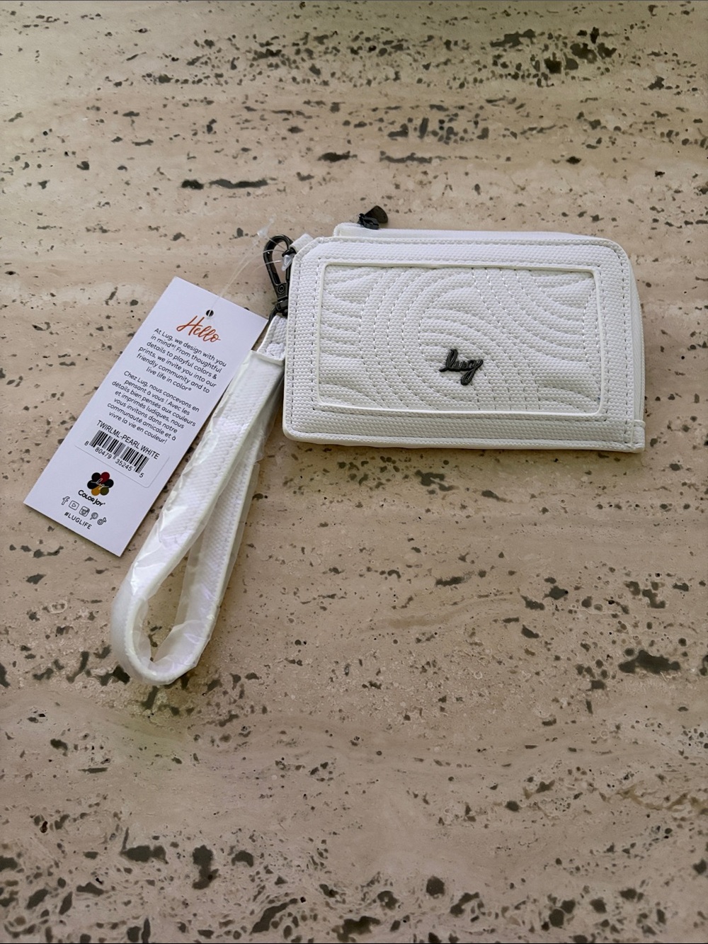 Lug Twirl Matte Luxe VL RFID Wristlet Wallet Pearl White
